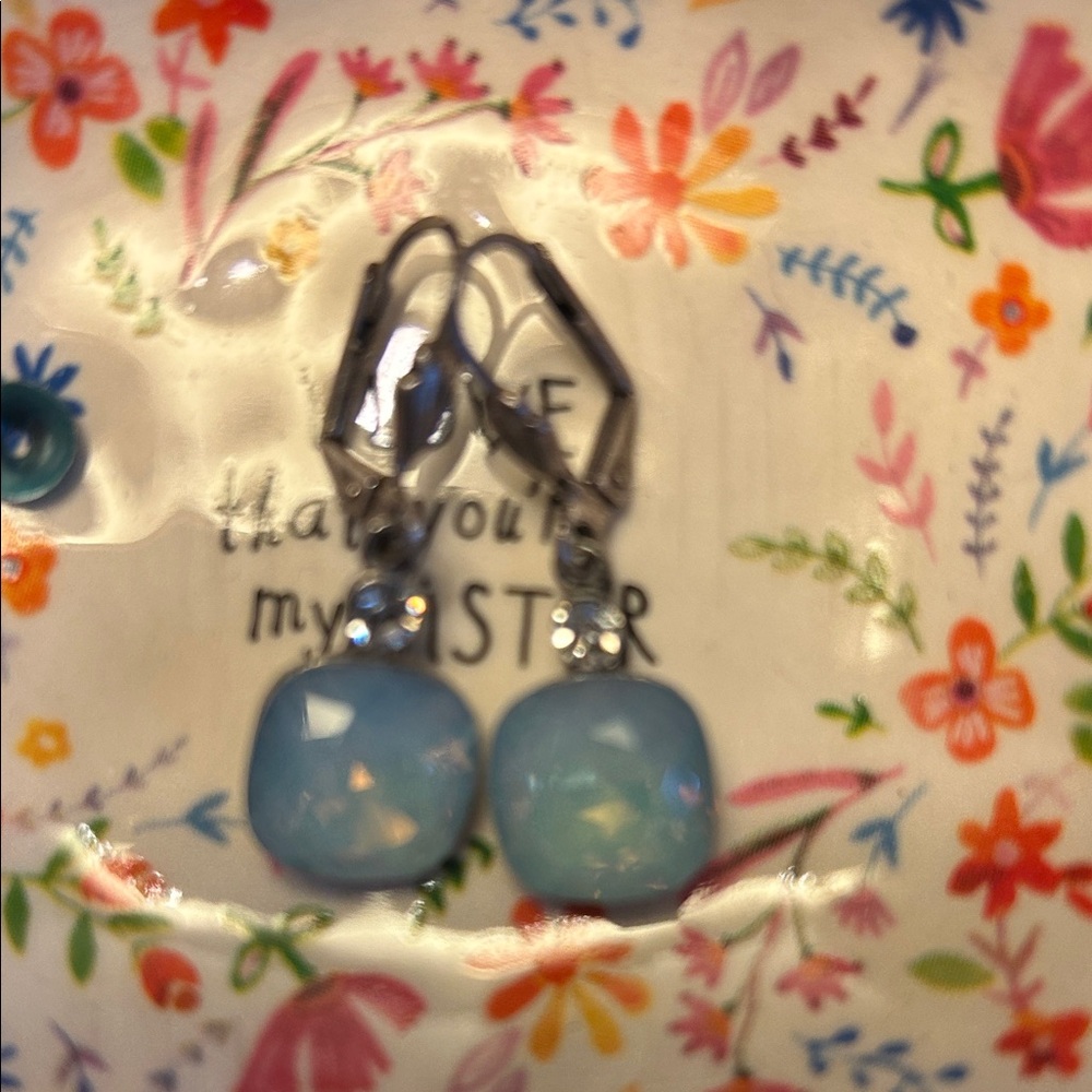 Source Unknown Elegant Blue Gemstone Earrings - image 2